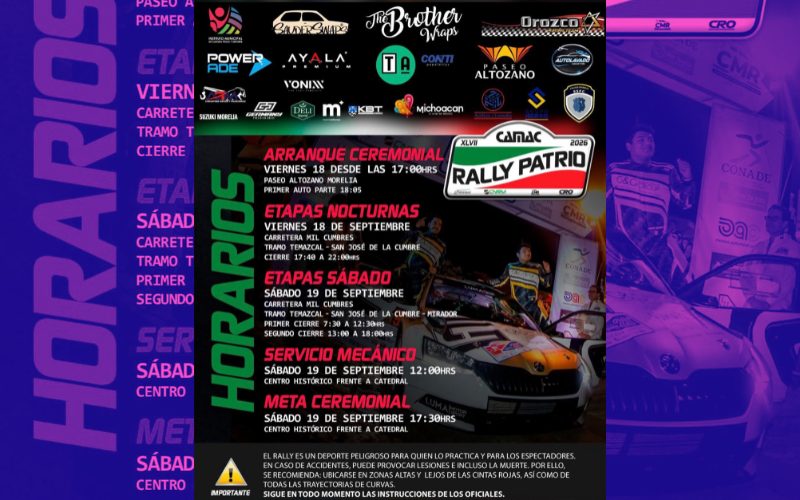 Horarios del Rally Patrio 